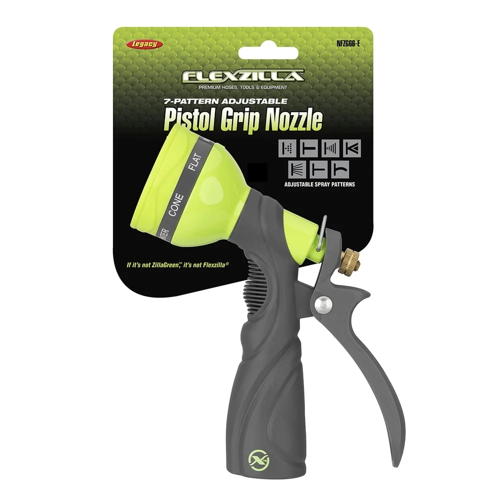 Adjustable 7 Pattern Garden Hose Nozzle Pistol Grip Ergonomic Design Durable Metal Leak Free Car Wash Gardening and Pet Care