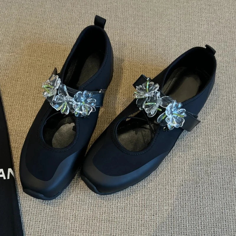 

Flower Fashion Sporty Ballet Flats Women Round Toe Comfort Casual Shoes Women Soft Sole Shallow Elegant Mary Jane Shoes Women