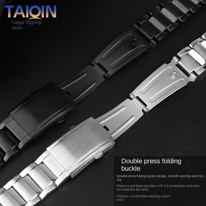 For Casio G-Shock Heart of Steel GST-B500BD/GST-B500 AD Stainless Steel Watchband Metal Folding buckle men\'s Watch Strap chain