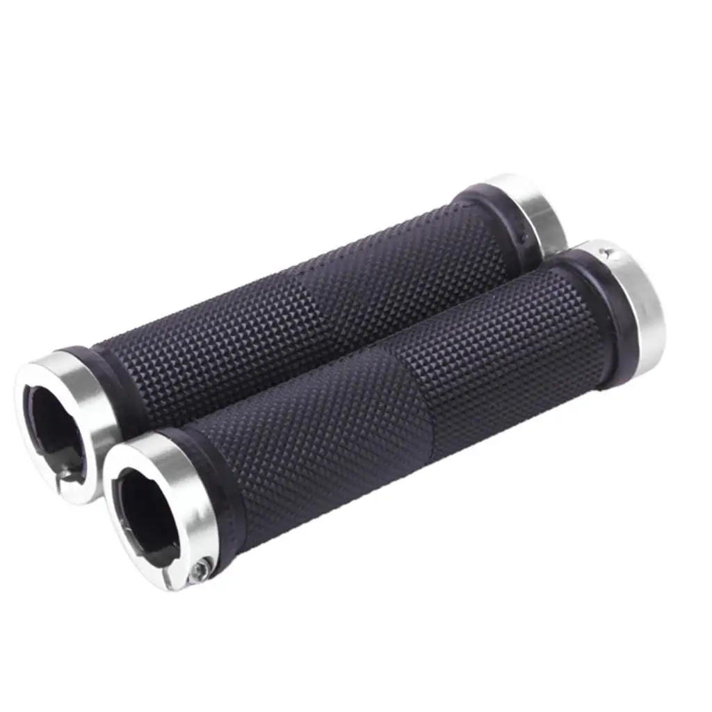 2pcs Double Cycling Handlebar Grips Road Bike Mountain Bike Aluminum Alloy Hand Cover Anti- Shock-resistance