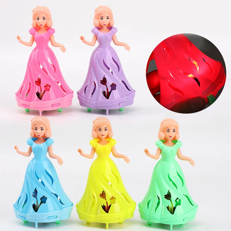 Cartoon Cute Princess Girl Light-up Toys Creative Pull String Flash Doll Will Run Will Light Up Toy Children Girls Birthday Gift