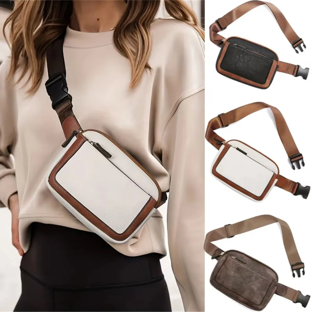 

Casual Korean Style Women's Fanny Pack PU Leather Card Pocket Women Waist Bag Adjustable Strap Clutch Bag Women Belt Bag Lady