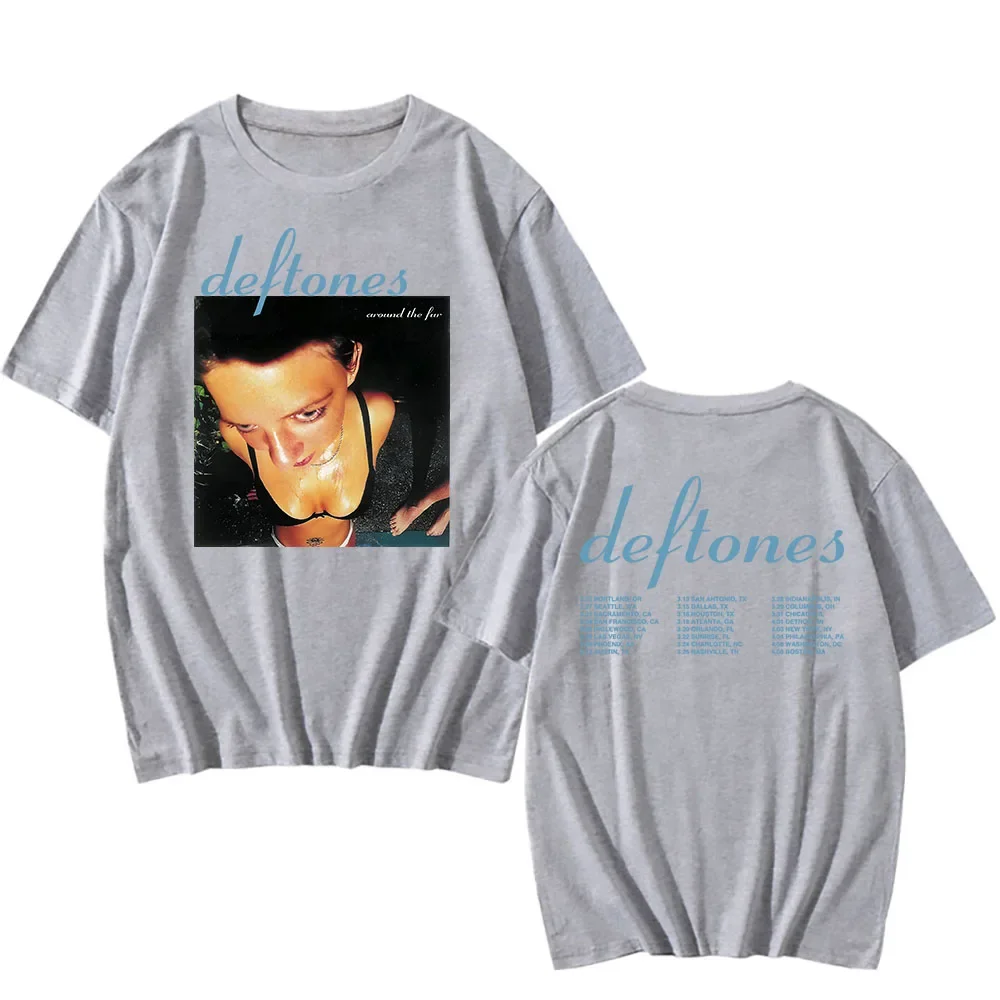 ديفتونز جولة 2025 تي شيرت حول الفراء ألبوم الجرافيك بلايز قصيرة الأكمام القطن الصيف تي شيرت الهيب هوب الفرقة موضة تيز #3