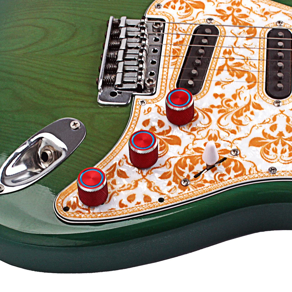 

3Pcs Guitar Speed Volume Tone Control Knobs Metal Durable Replacement Caps for Electric Guitar Parts Control Knobs Cap