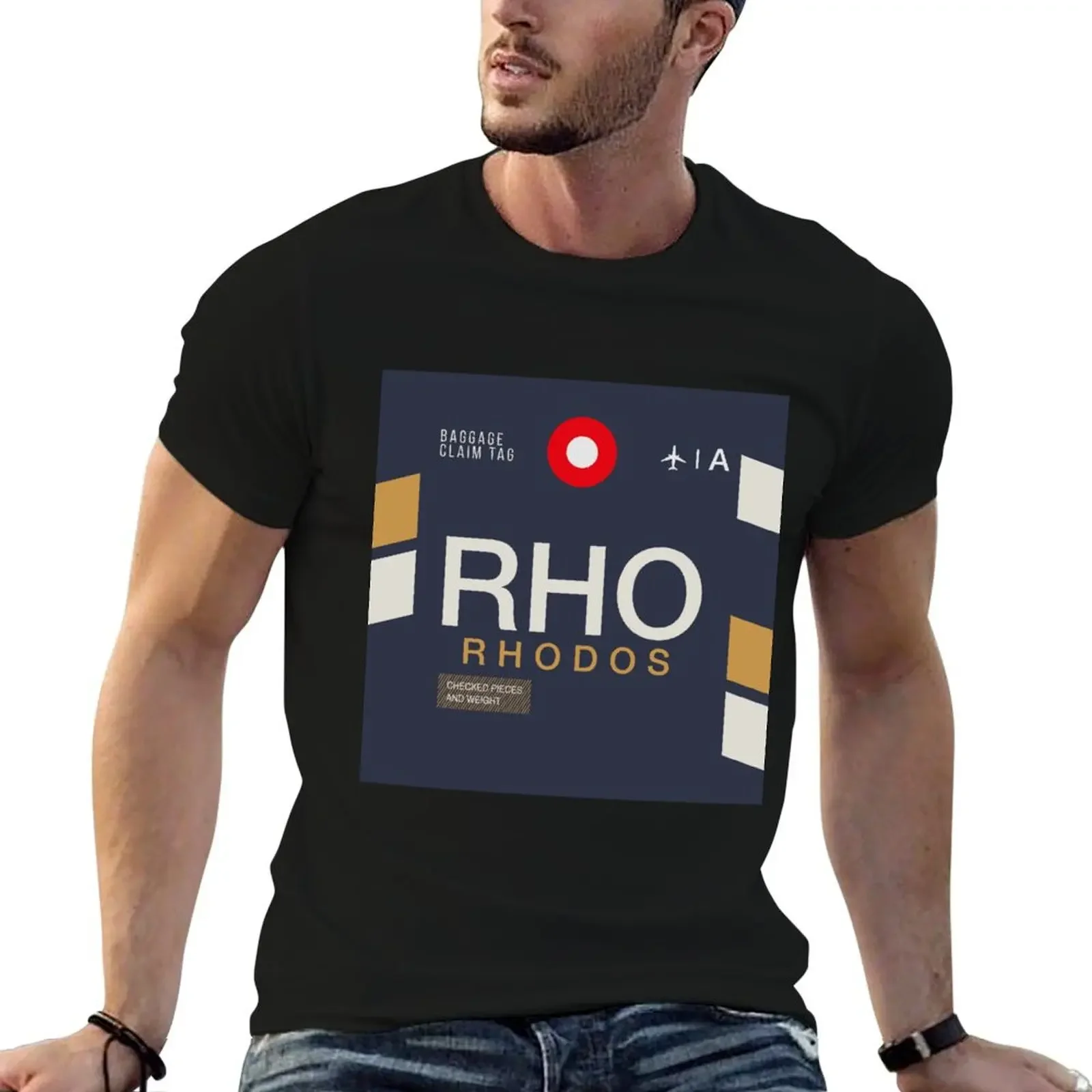 Rhodes RHO - Luggage Tag Airport Rhodes Throw Pillow T-Shirt anime stuff blue archive Blouse heavyweights men t shirt