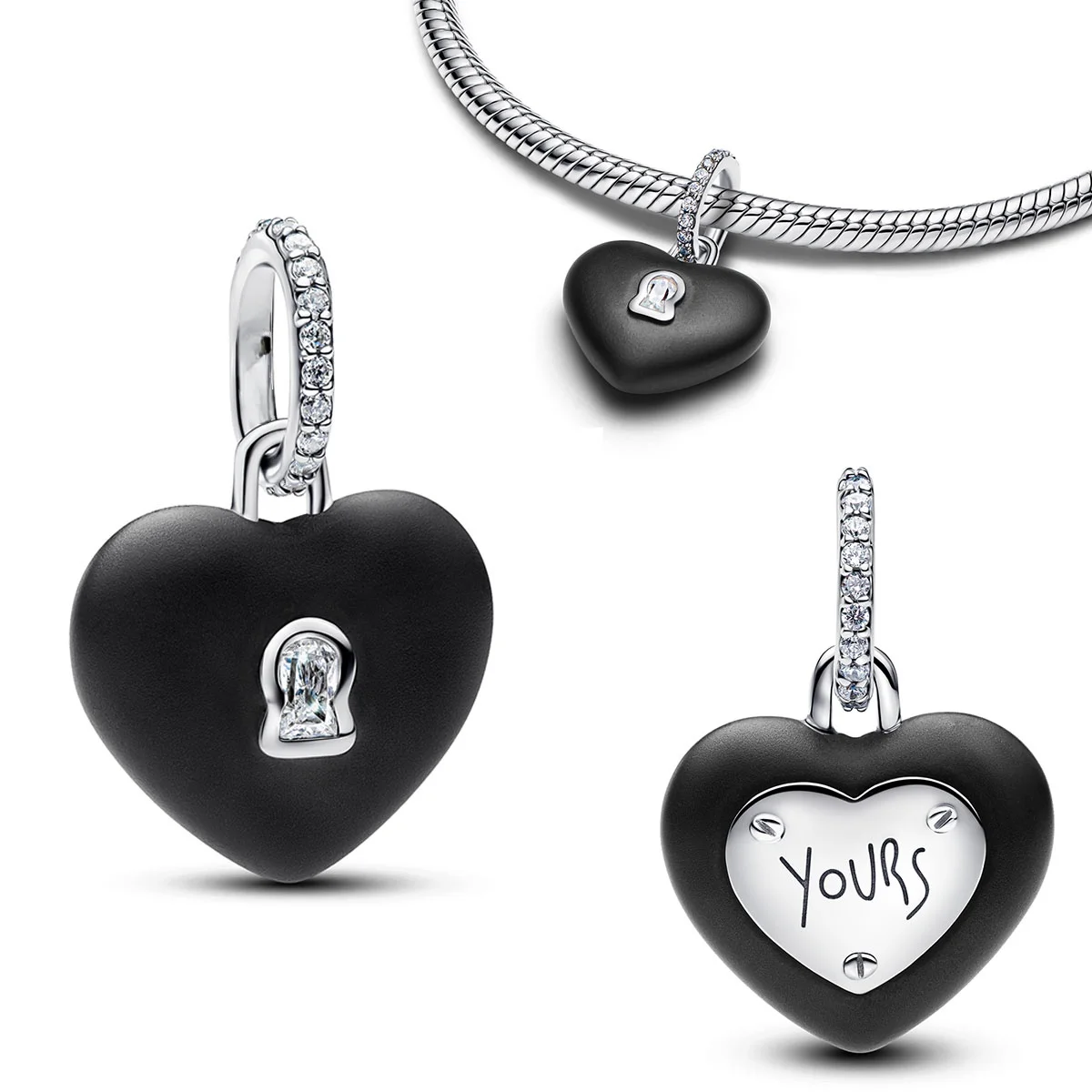 Original 925 Sterling Silver Black Charms Cat Panda Skull Spider Heart Beads Pendants Fit Bracelet Necklace DIY Jewelry Gift