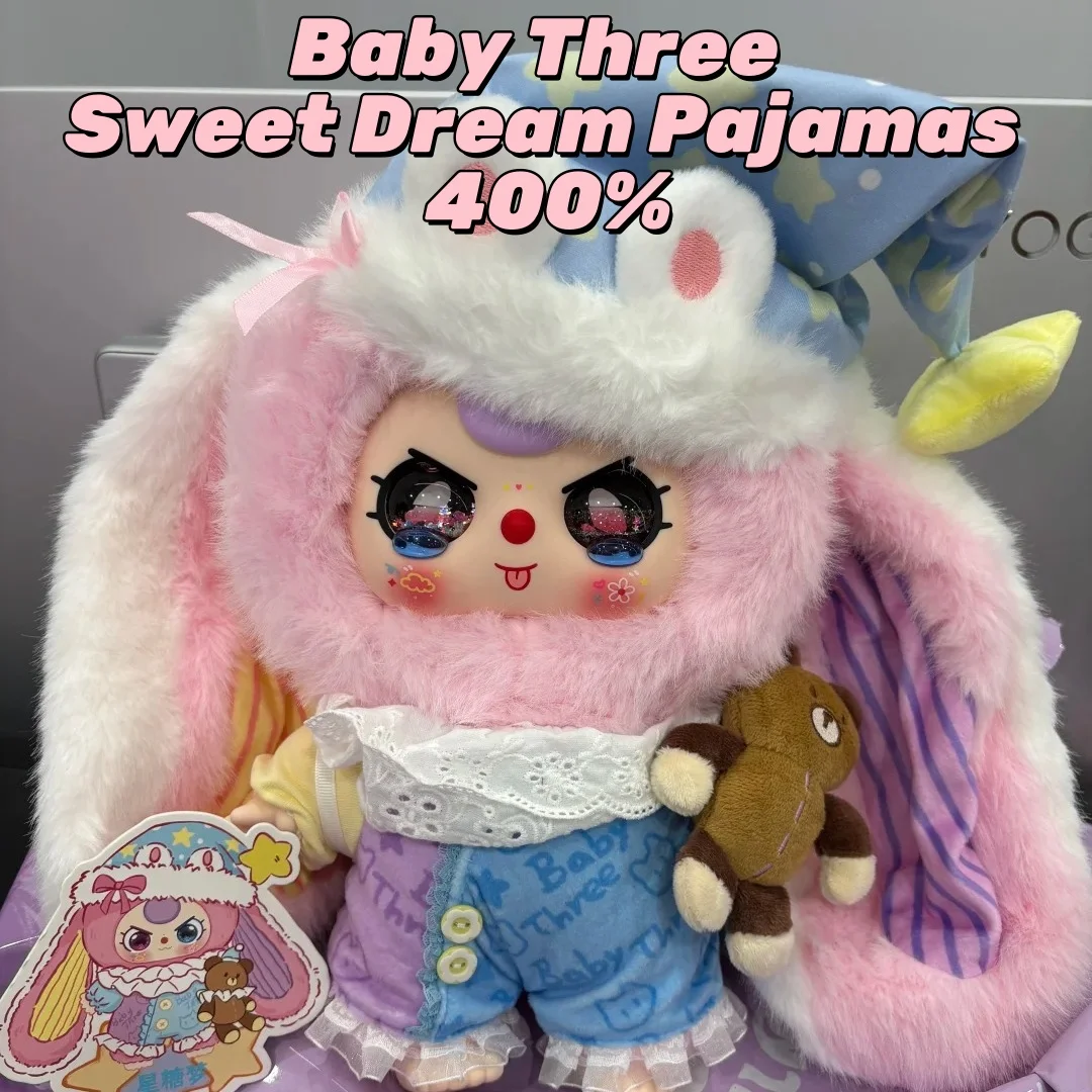 

Подлинная в наличии Baby Three New Sweet Dream Пижамы 400% серии Виниловая глухая коробка Виниловая плюшевая кукла Орнамент Подарок на день рождения для девочки