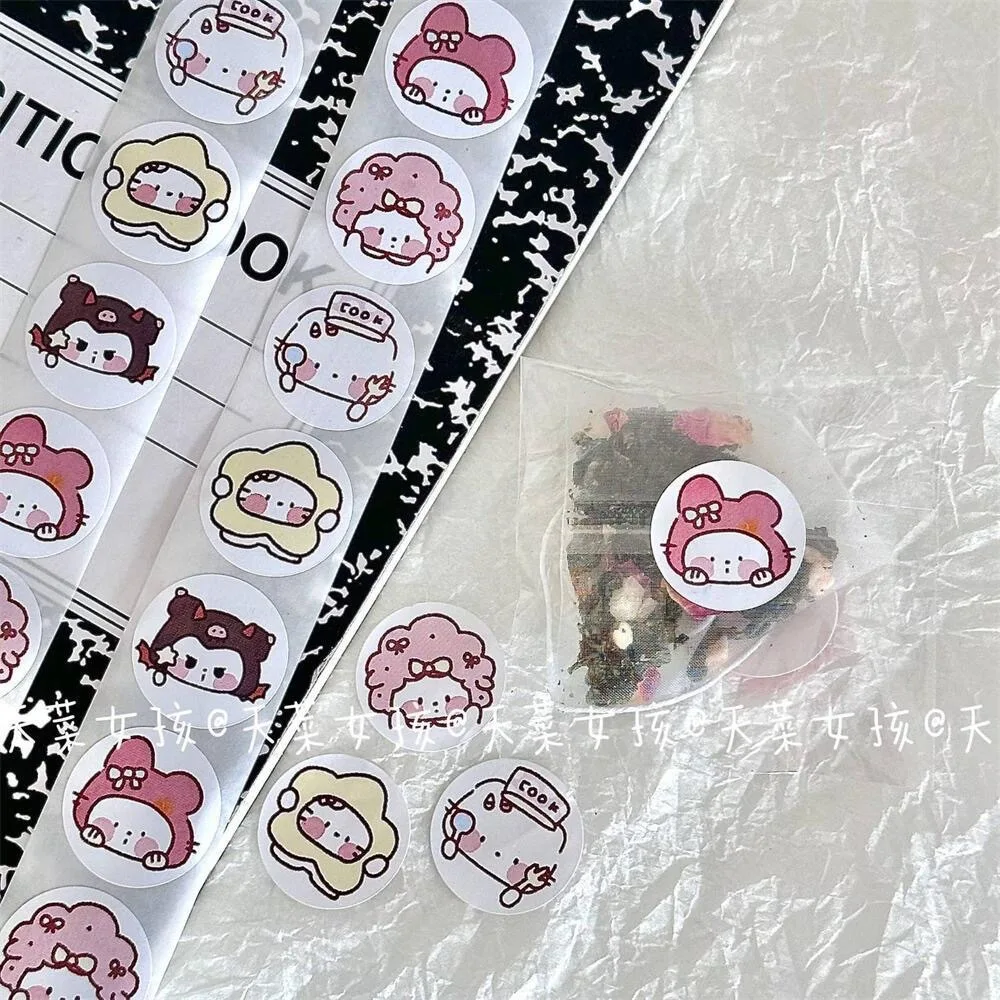 500Pcs Sanrio Hello Kitty Sealing Stickers Kuromi My Melody Cute Cartoon Stickers Round Diy Decor Album Diary Label Graffiti