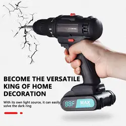 Rechargeable Motor Household Electric Drill Adjustable Power Driver Cordless Screwdriver Multi-function Charging Drills 12V