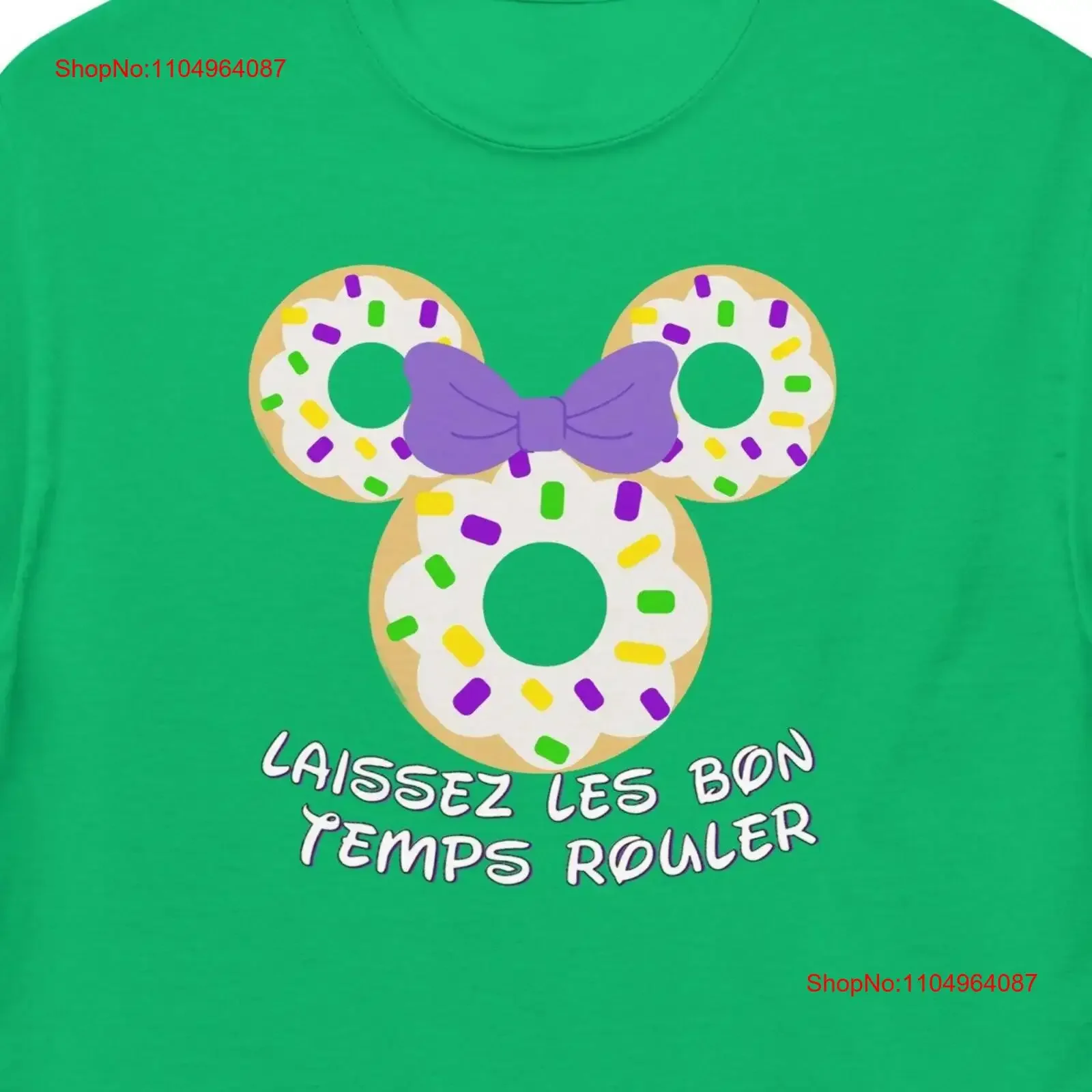 

Mardi Gras Mouse Ears with Bow King Cake Carnival Cute Fun T Shirt Family Parade vintage Washed Versatile designer clothes Soft