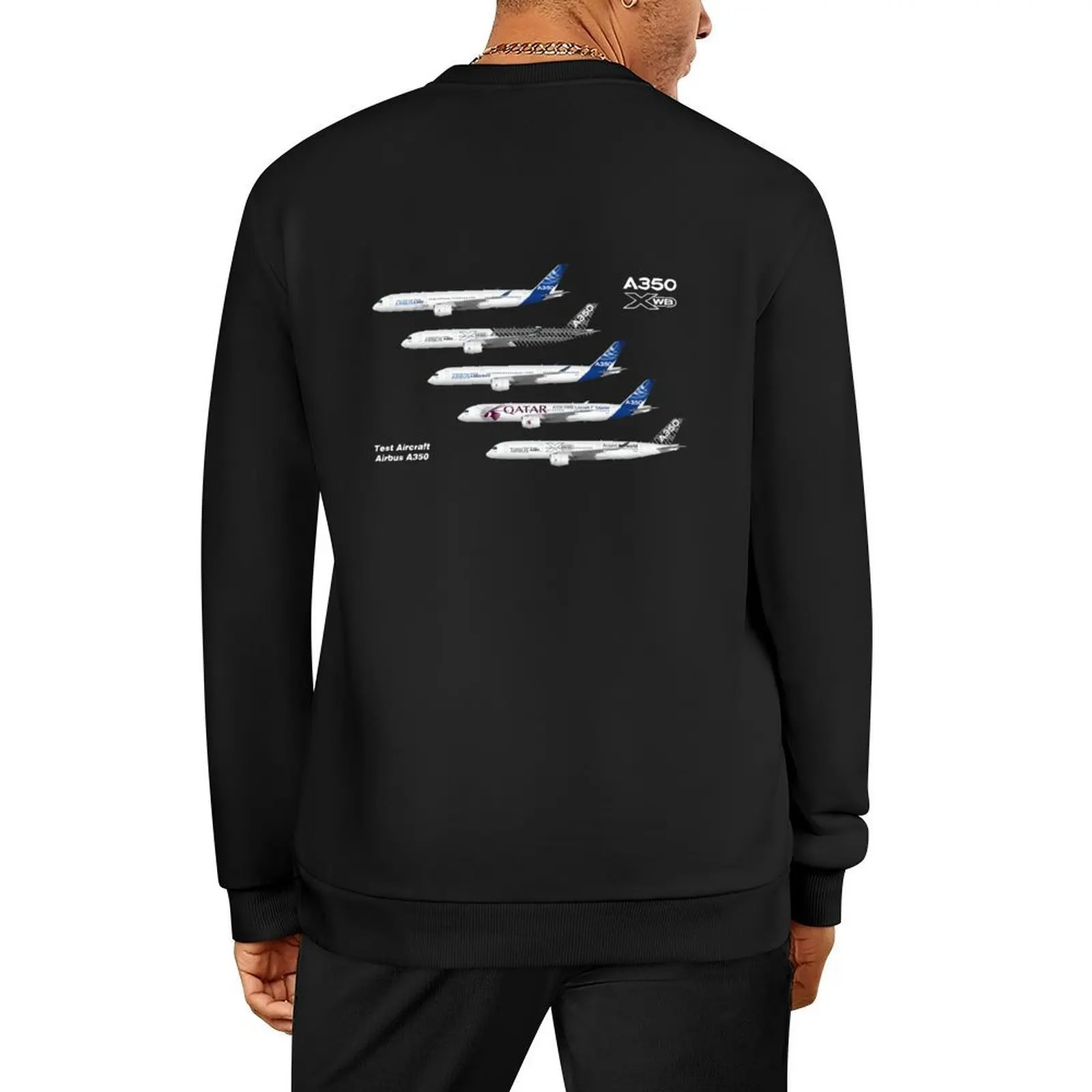 

Airbus A350 Test Aircraft Fleet Illustration Pullover mens clothing mens clothes graphic t shirts men sweatshirt