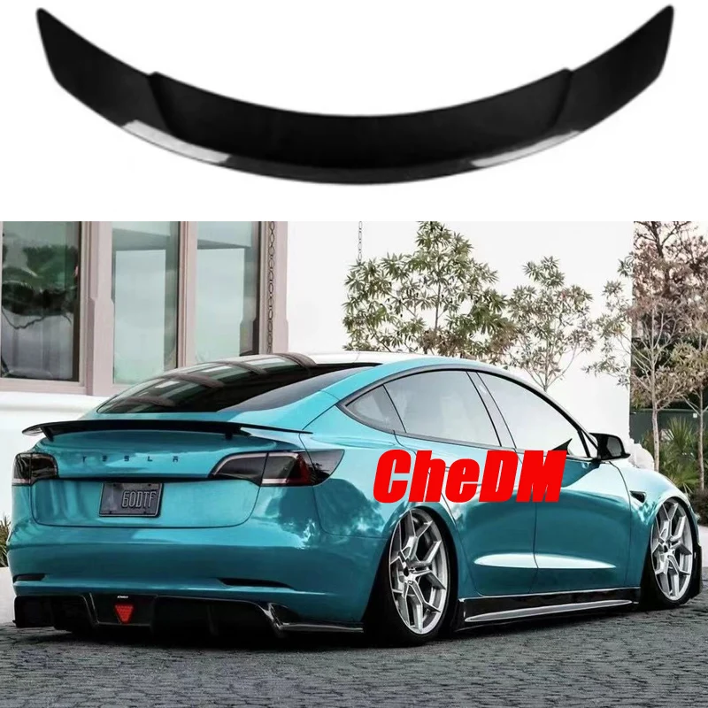 For 2019-2023 Tesla Model3 100%Real Carbon Fiberhighquality Rear Spoiler Trunk Lid Cmst Style