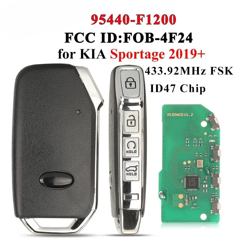 95440-F1200 Inteligentny Pilot Samochodowy do KIA Sportage 2019+ 433MHz ID47 FOB-4F24 Zamiennik Bezkluczykowy 4-przyciskowy