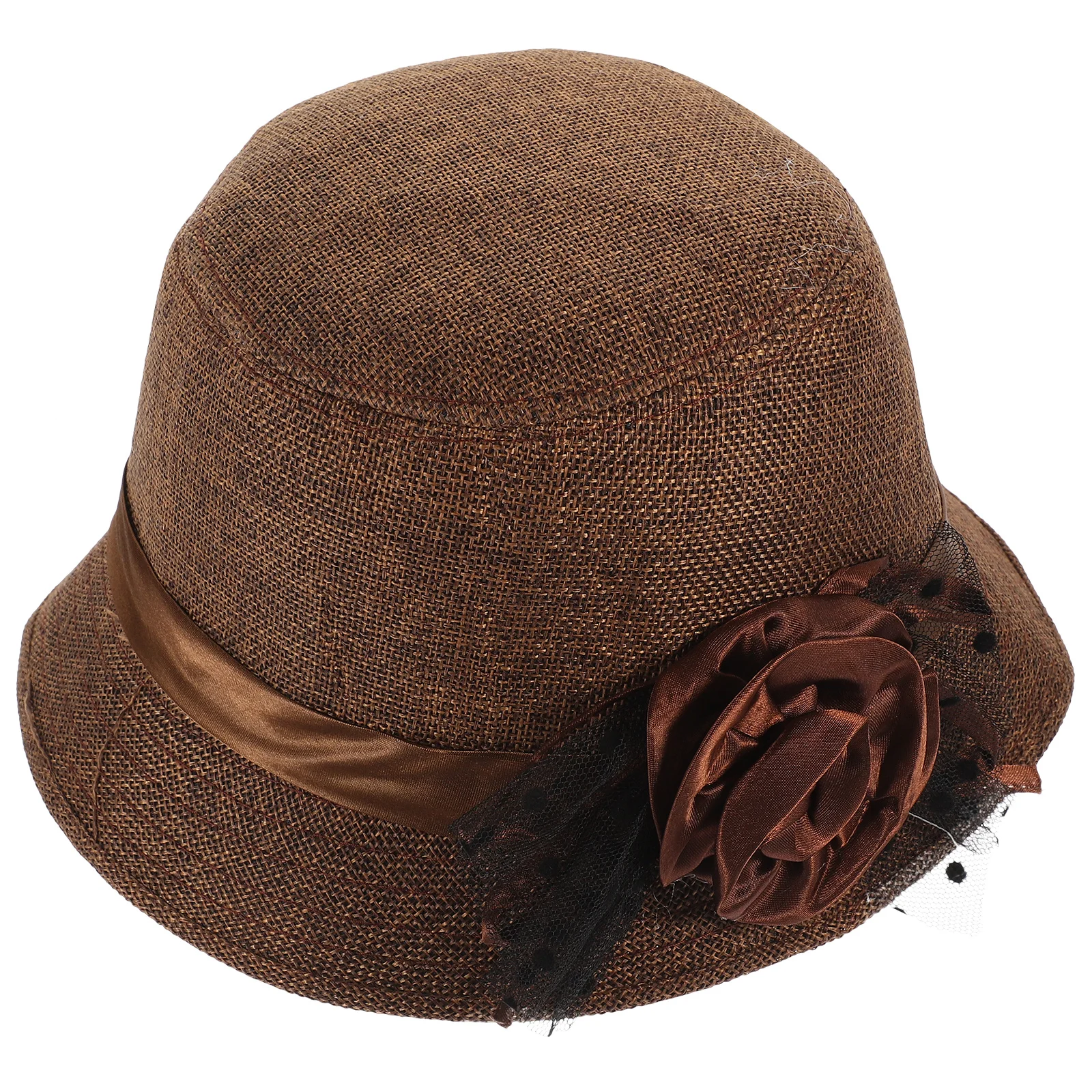 

Vintage Lace Flower Pot Elegant Church Tea Party Hat For Women Fashionable Outdoor Casual Warm Bucket Hat