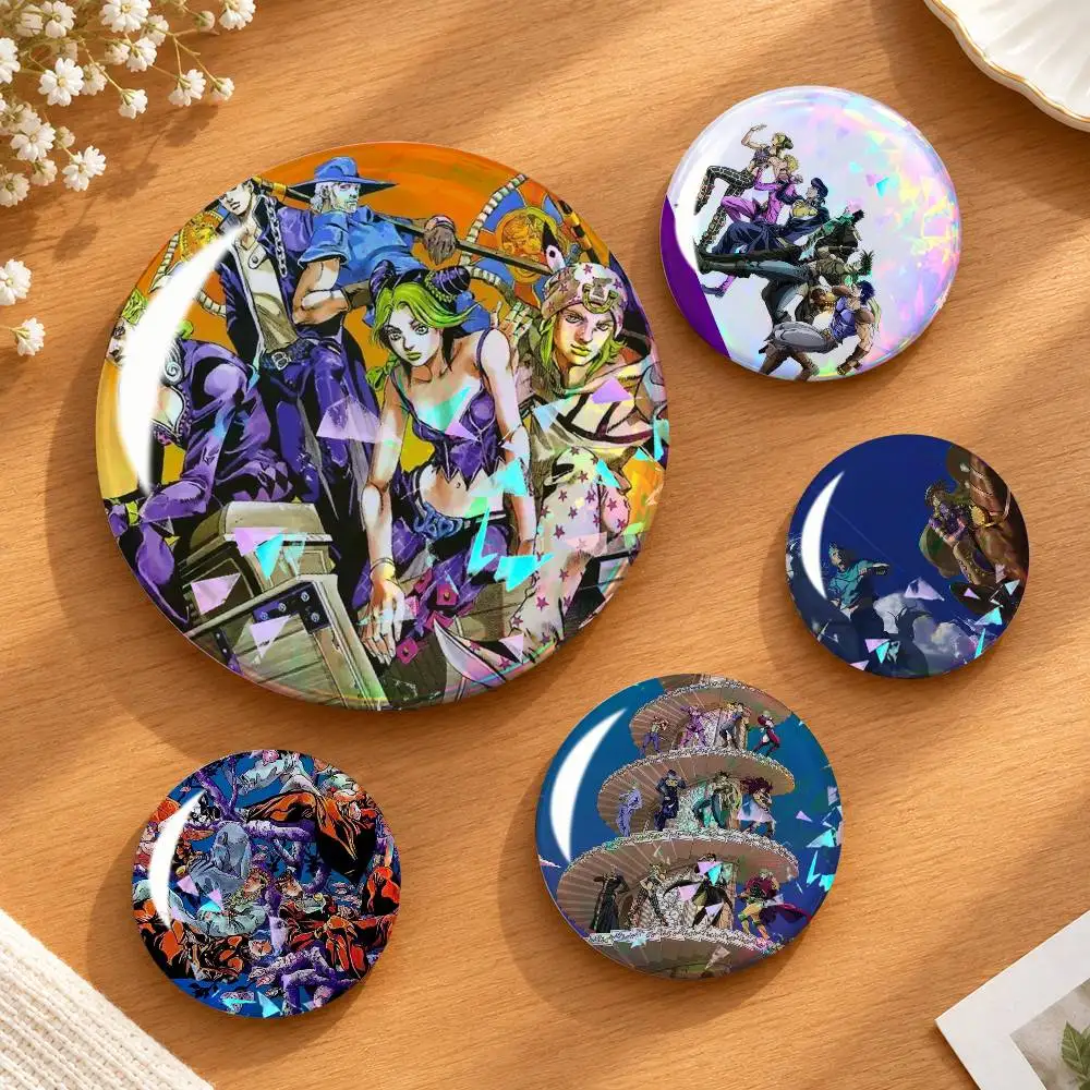 Cool Anime J-Jojo Characters Badges Creative Tinplate Round Button PinsBrooch Badge Clothes Backpack Custom