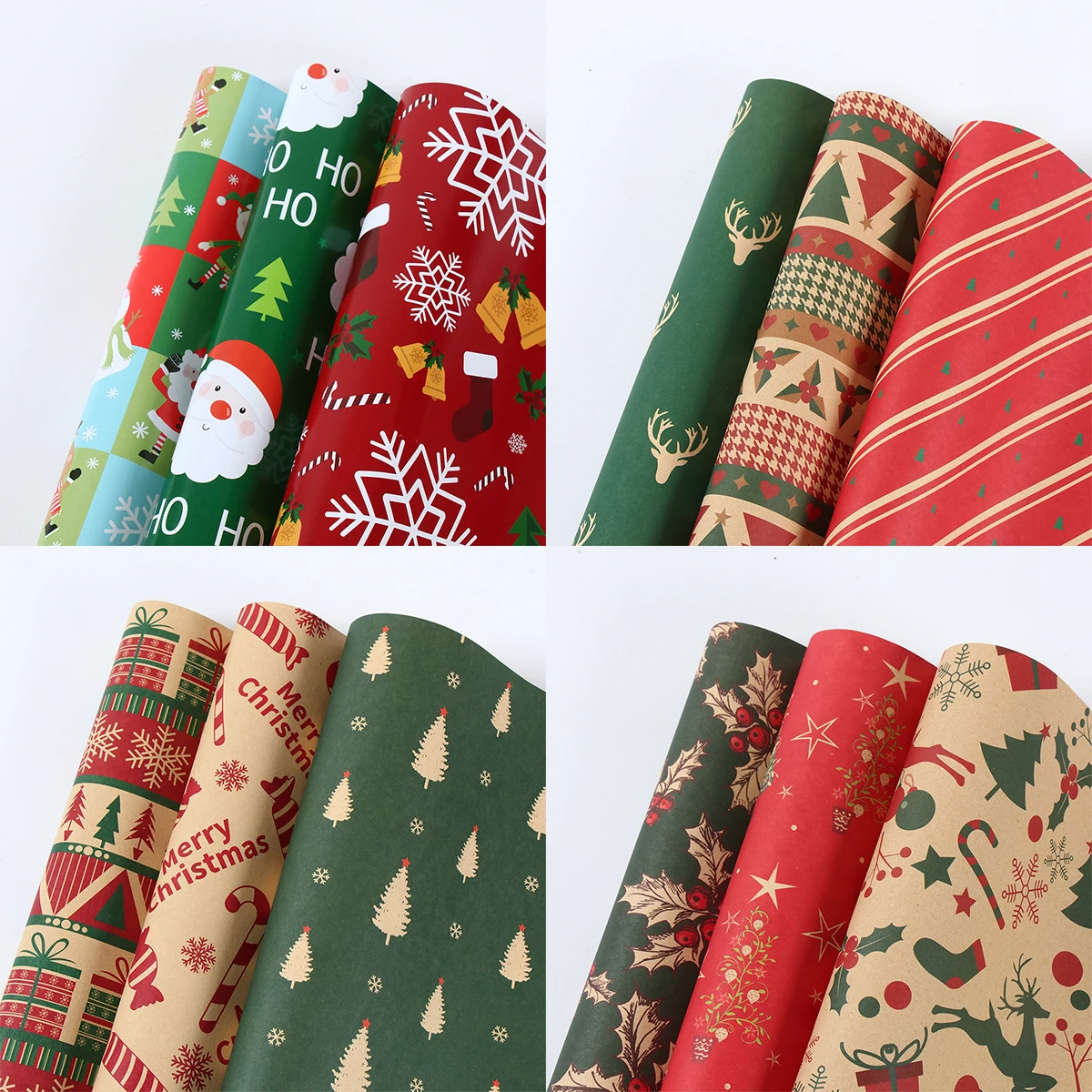 Christmas Gift Wrapping Paper Merry Cristmas Decoration for Home 2024 Xmas Party Decor Ornament Navidad Natal New Year Gift 2025