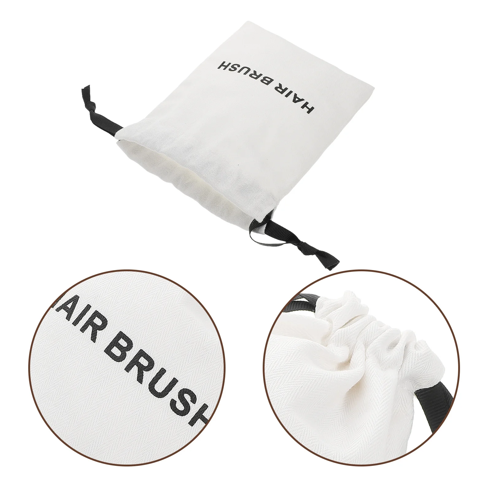 

White Drawstring Canvas Bag for Massage Comb Dustproof Travel Hair Styling Tool Storage Pouch Small Pouch Drawstring Bag