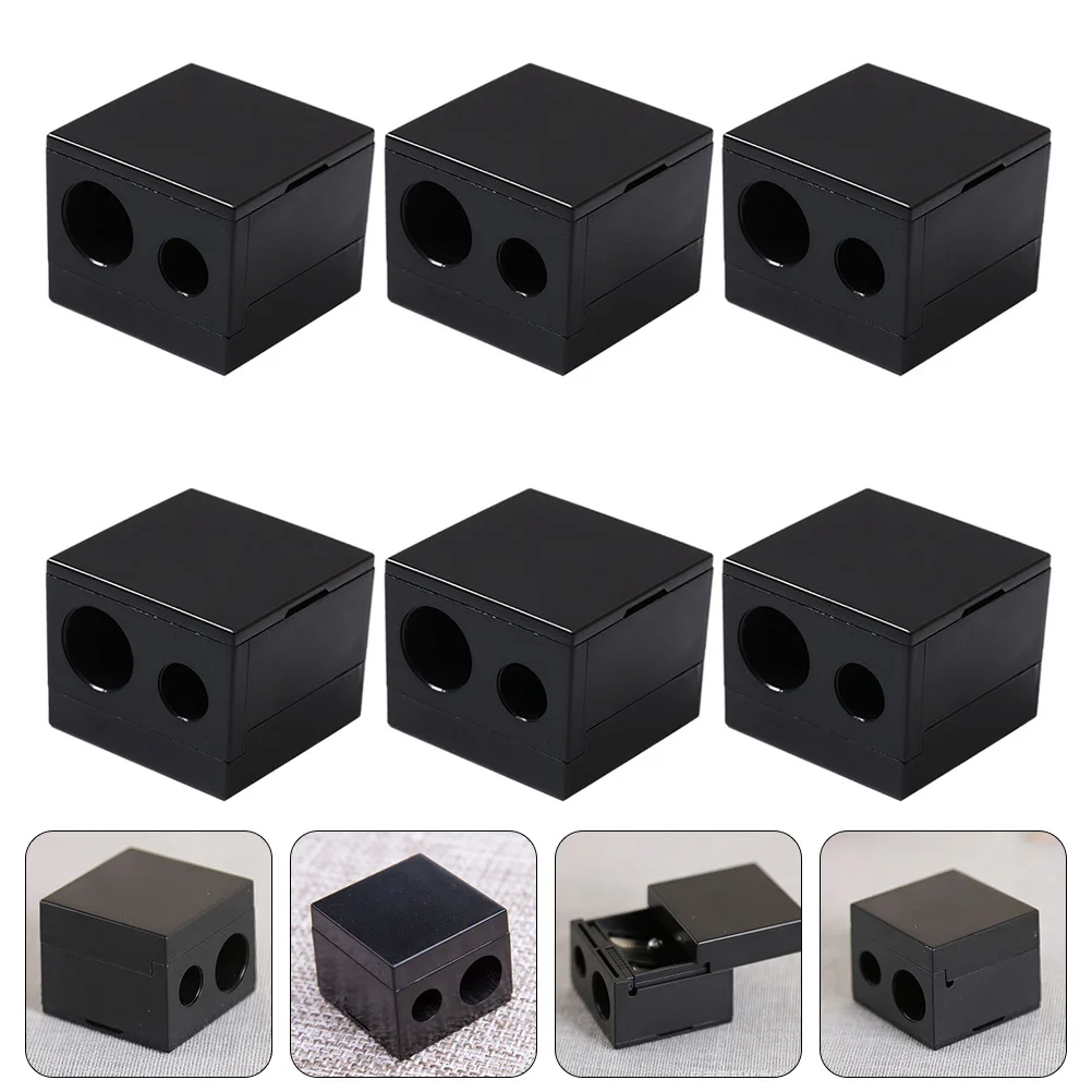 

6Pcs Durable Eyebrow Pencil Sharpener Eco Friendly Material Perfect Gift for Students Professionals Black Brow Pencil Sharpener