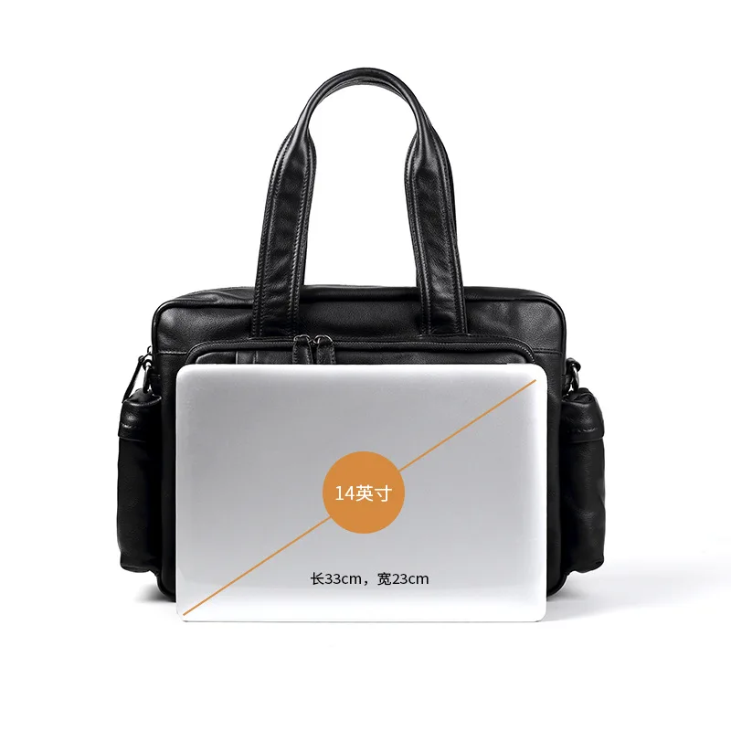 Nova bolsa masculina de couro, pasta casual, bolsa de viagem elegante, bolsa de luxo de grande capacidade, bolsa de ombro, bolsa crossbody