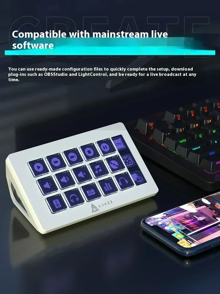 Ajazz Akp153 Desktop Controller Console Panel Programming Shortcut 15 key Keyboard Wired Custom Pc Accessories For Mac Windows