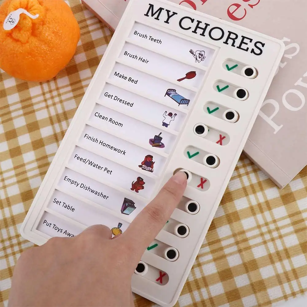 Daily Planner Schedule List Memo Plastic Board Chore Chart Children's Self-discipline Punch Card Student Message Checklist