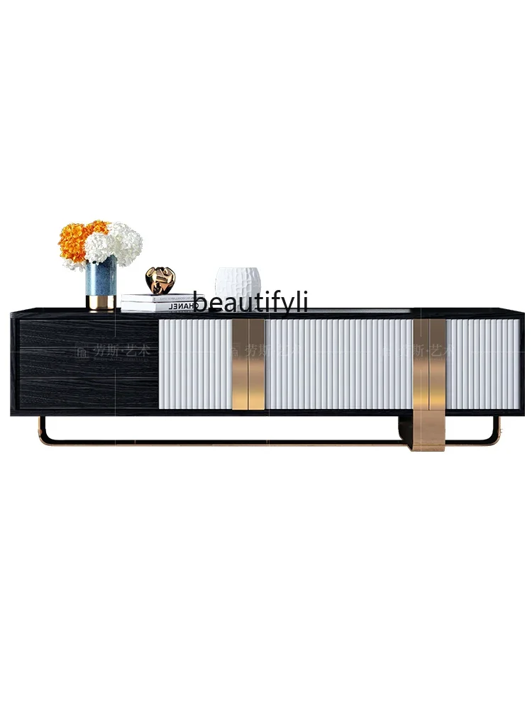 

American light luxury living room floor cabinet Nordic bedroom storage side cabinet