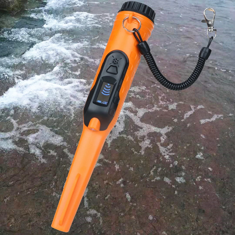 Waterproof LCD Indicating Metal Detector with LED Flashlight,IP68 Underwater Super Pinpointer Gold Locator For Gold Silver Coin