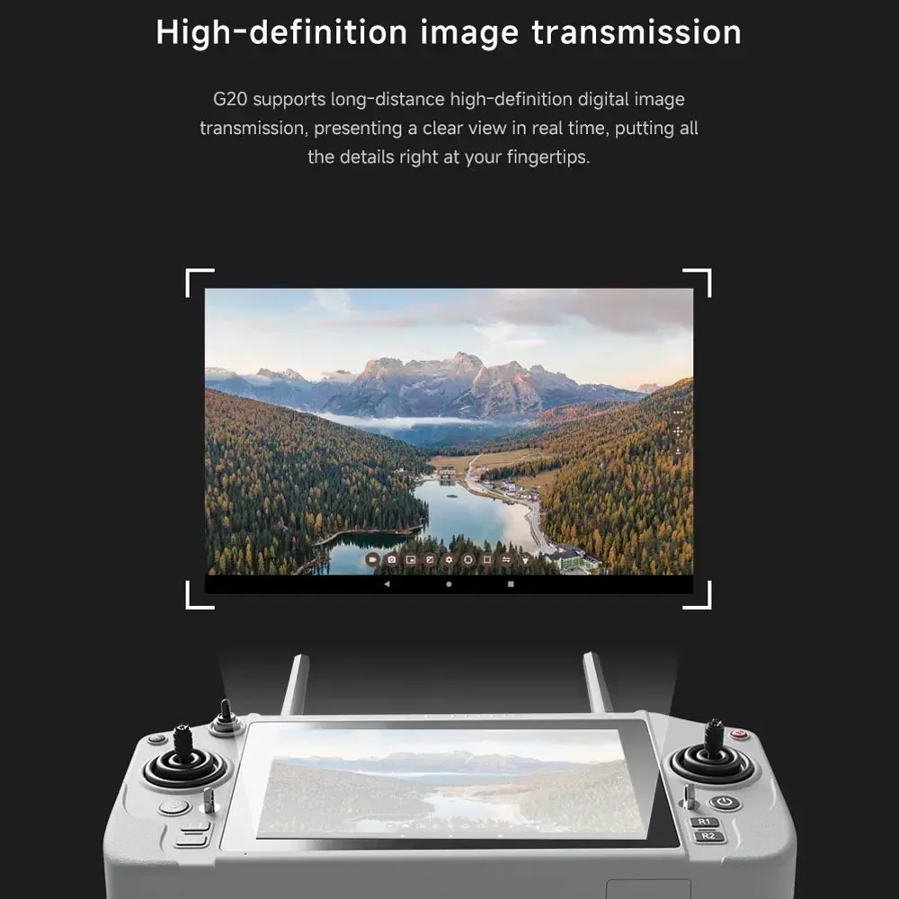 Skydroid Remote Control 20 with 6nm Processor 2.4GHz /5.8GHz Dual Band 7inch High-Definition Display 30KM Image Transmission RC