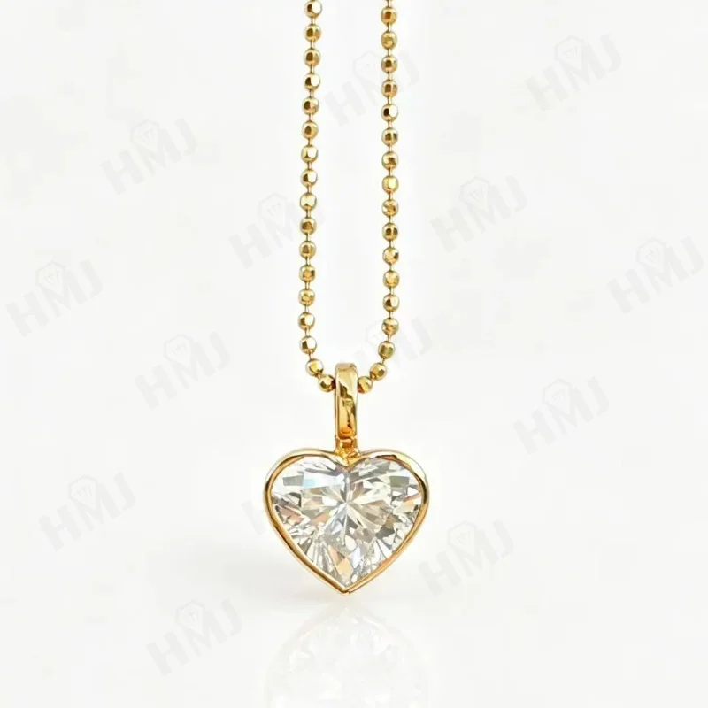 2ct Diamant-Anhänger-Halskette mit Perlenkette, oval geschliffen, echtes 14K 18K Gold, Charms, schlicht, klassisch, für Damen, edler Schmuck, Geschenk, Party – Detail 18