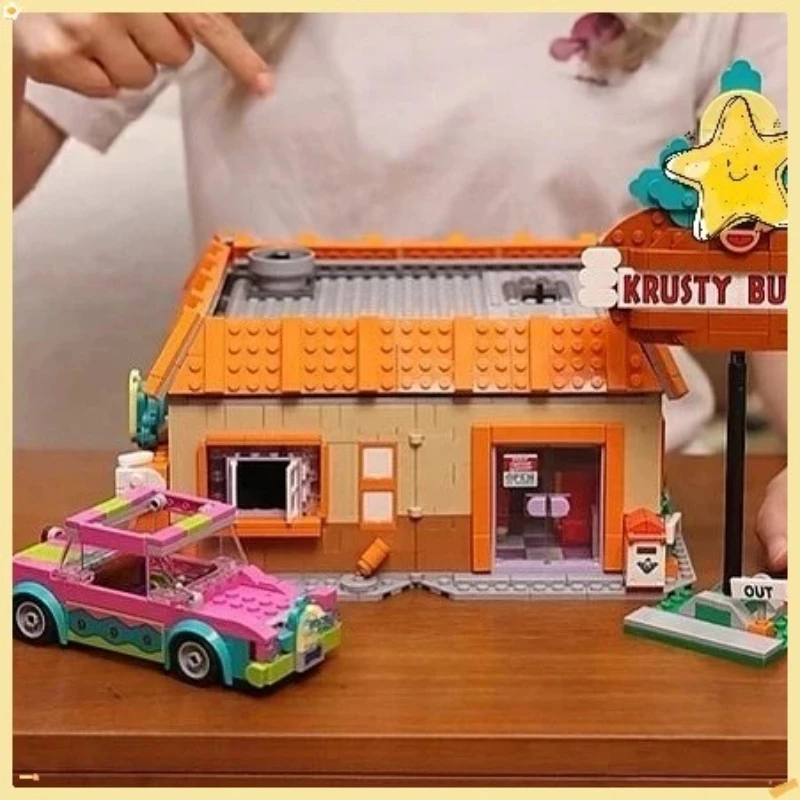 2025 nouveau modèle de Restaurant Burger City Street View idées créatives blocs de construction ensemble jouet pour cadeaux pour enfants blocs 1635 pièces