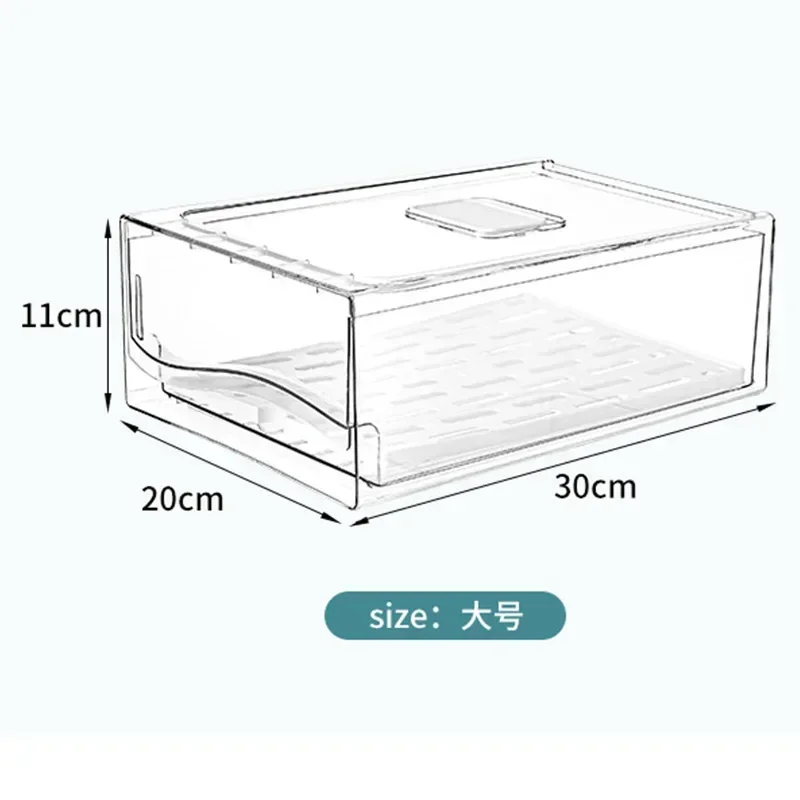 Refrigerator Storage Box, Food-grade Plastic, High-transparency Drawer-type Refrigerated Fresh-keeping Box, with Its Own