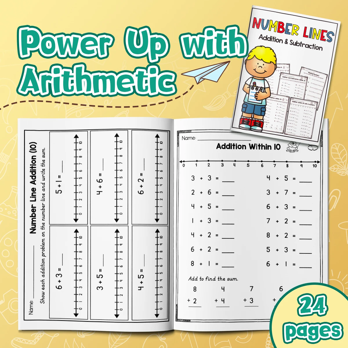 Kids Number & Arithmetic Workbook, Math Practice Book, Learn Counting, Addition & Subtraction, Improve Calculation Skills