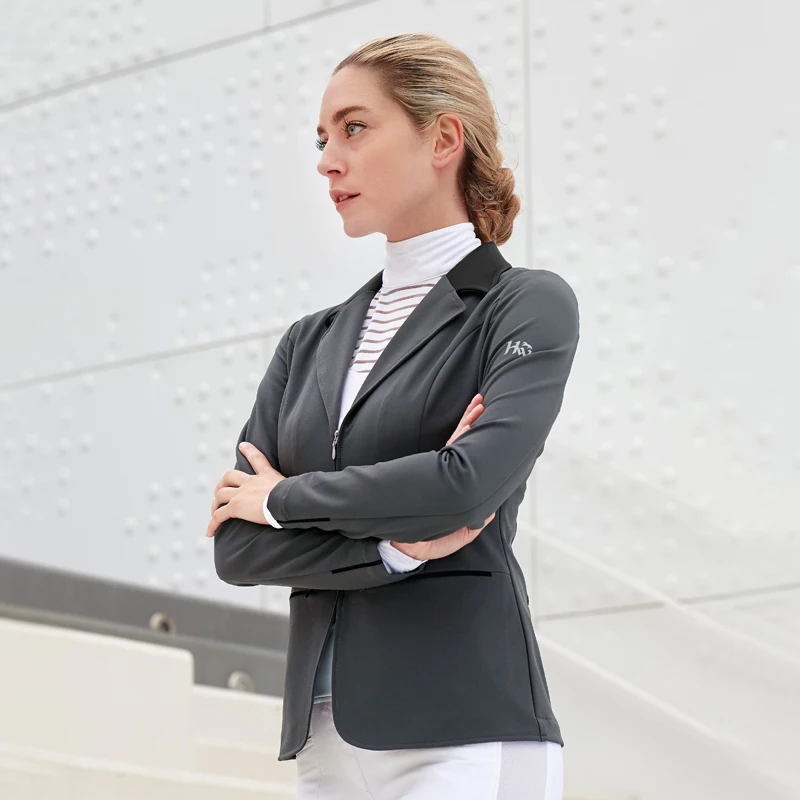 Traje de equitación para mujer, ropa para montar a caballo, equipo ecuestre para mujer, abrigo de caballero transpirable que absorbe el sudor,