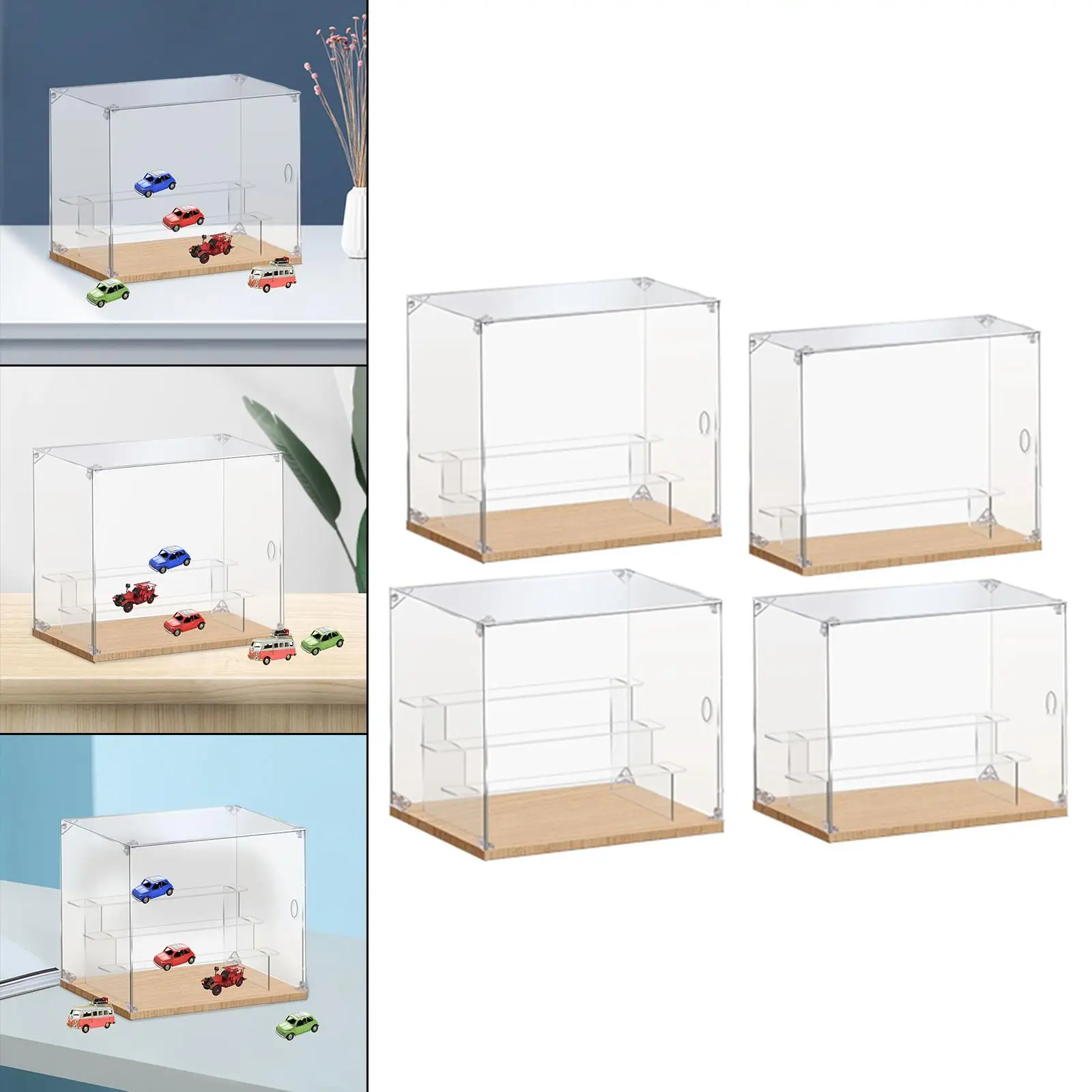 

Acrylic Display Case for Collectibles Ladder Tier Rack Display Stand Container Riser Shelf for Mini Action Figures Doll Toy Home