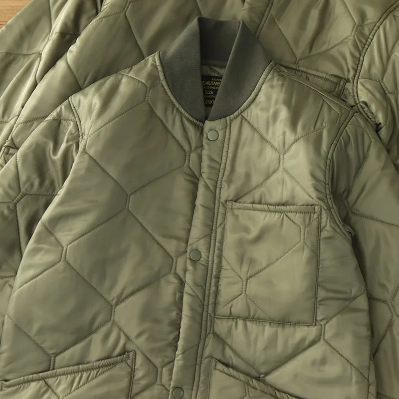 Veste matelassurera de style militaire rétro américain pour hommes, doublure intérieure épaissie, manteau décontracté multi-poches, mode masculine, M65, hiver, nouveau, 3701 #