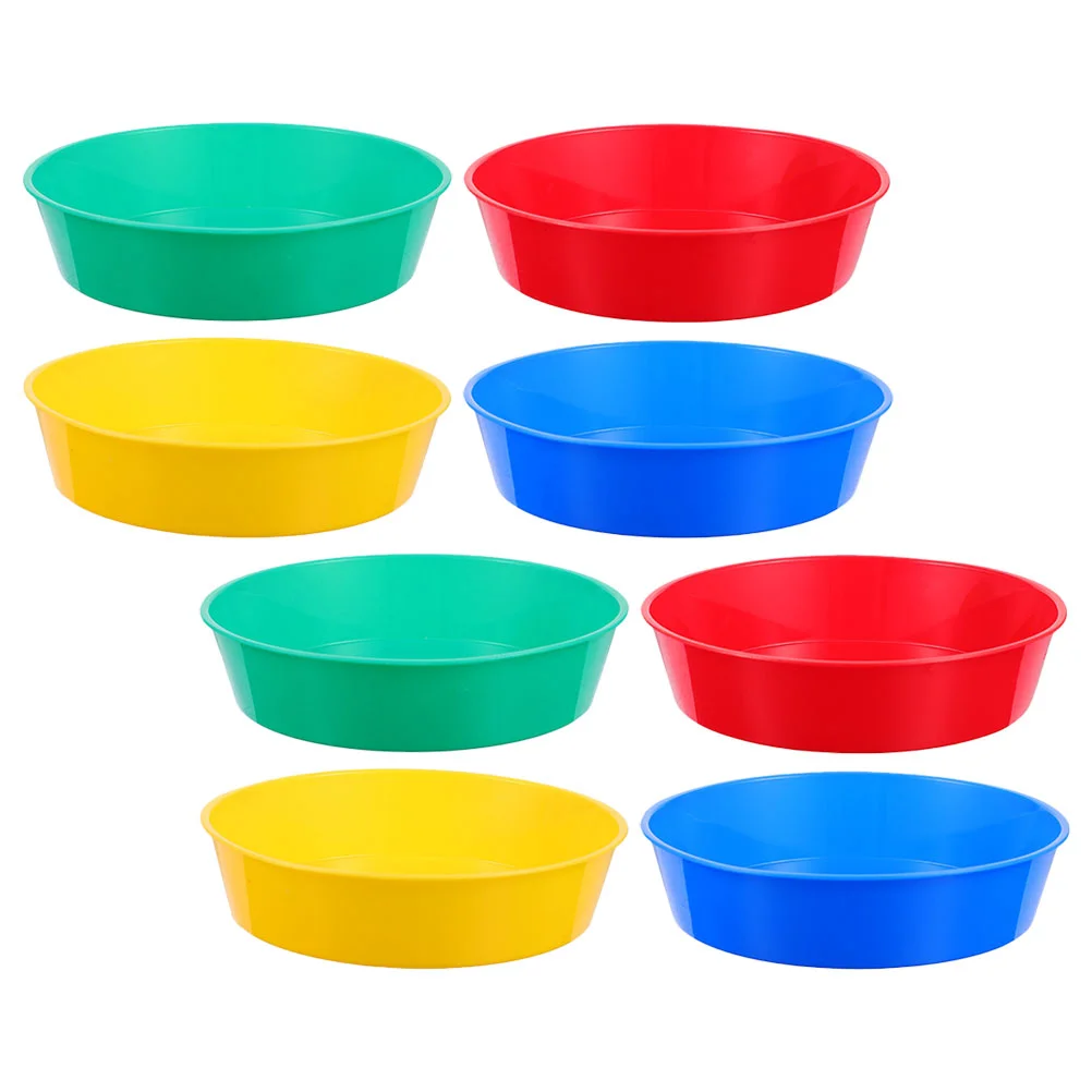 8 Pcs Plastic Palette Bowl Watercolor Mixers Pigment Tray 4 Discs Set Easy Exquisite Craftsmanship Bright Colors