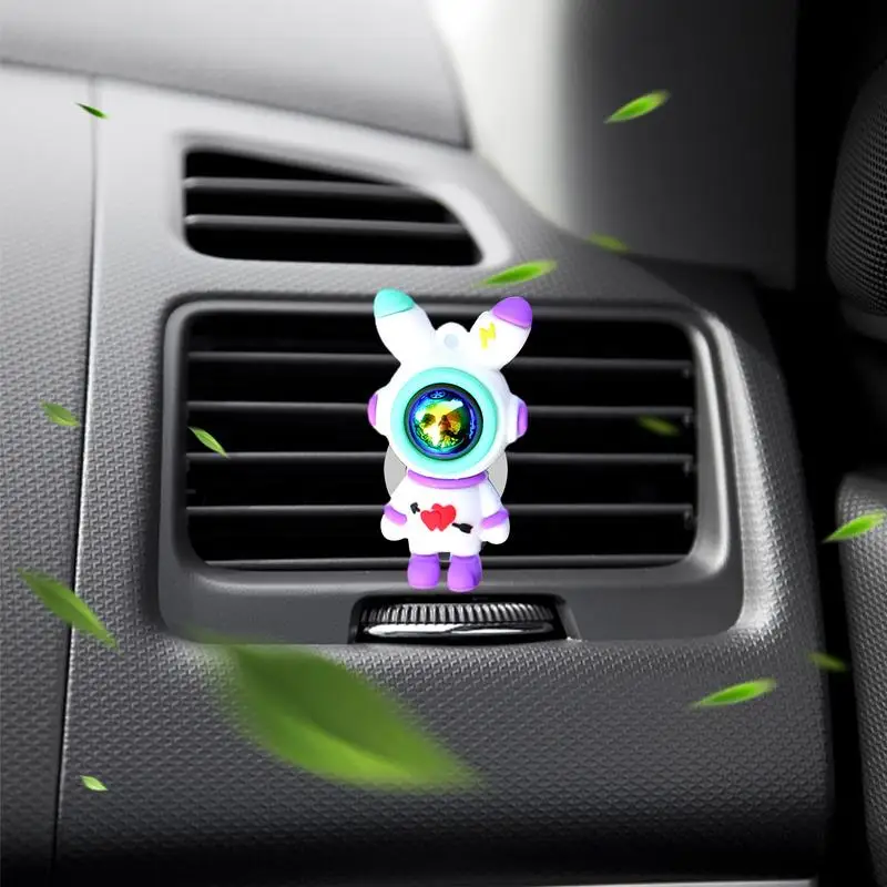 Car Vent Air Freshener Cute Rabbit Ear Astronaut Car Fresheners Vent Clips Odor Fighter Automotive Fragrance Decoration For Car