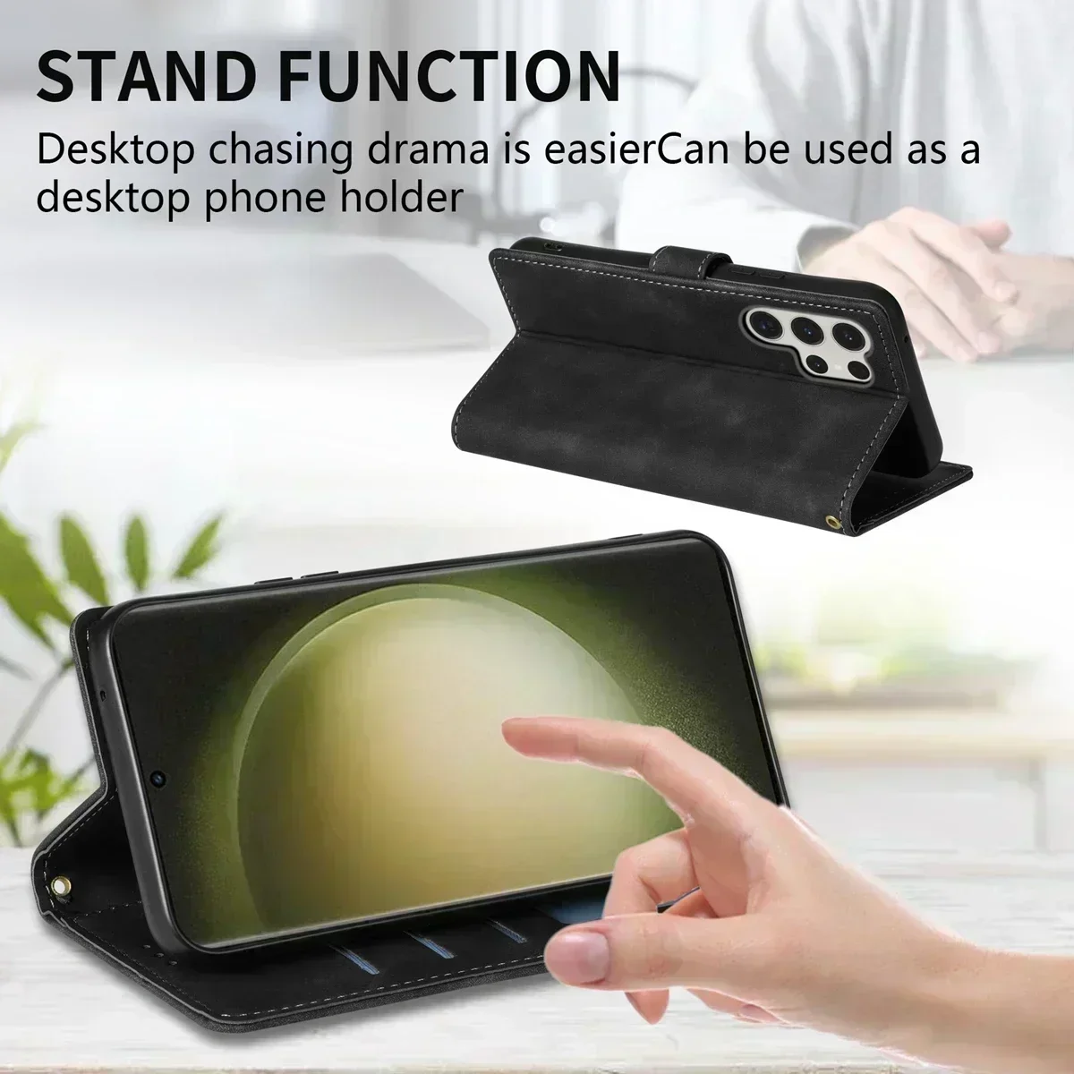 Wallet Skin-friendly Card Slot Stand Magnetic Flip Leather Case For Samsung Galaxy S23 FE S22 Ultra S21 Plus S20 S10 S9 S8 Cover
