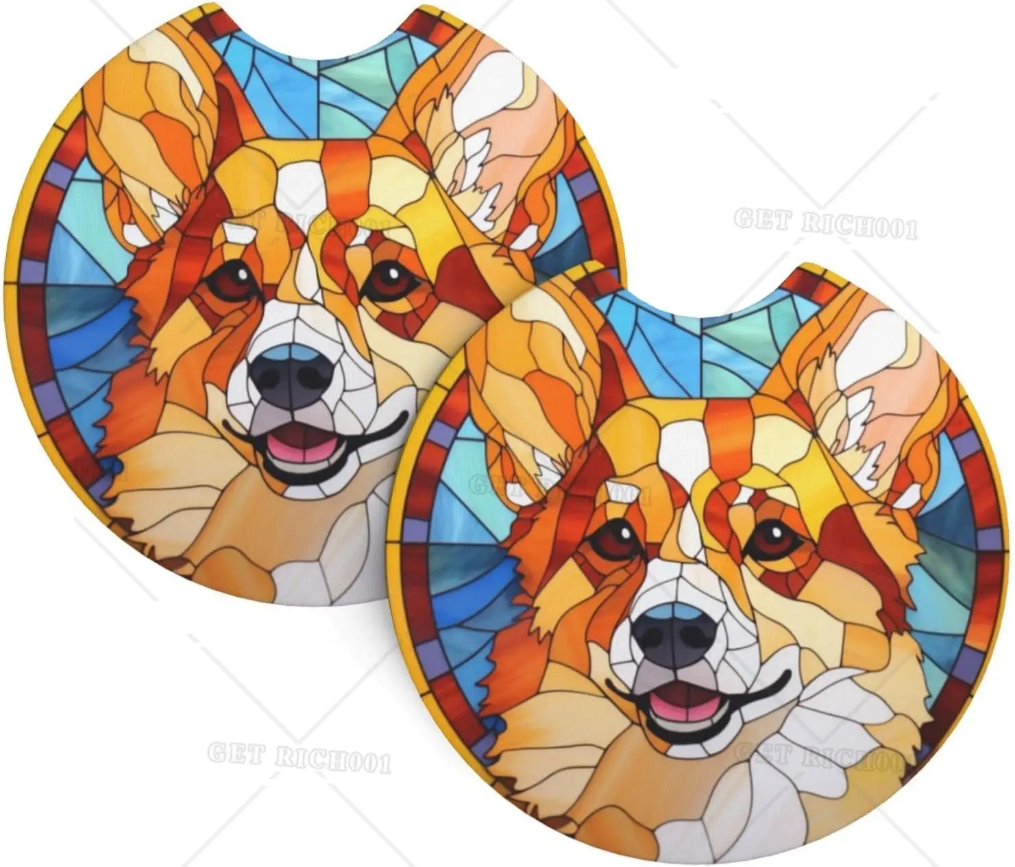 

Corgi Lovers Car Coasters 2pcs Dog Lovers Drink Coasters Corgi Dog Themed Decor Gift for Corgi Moms Dads