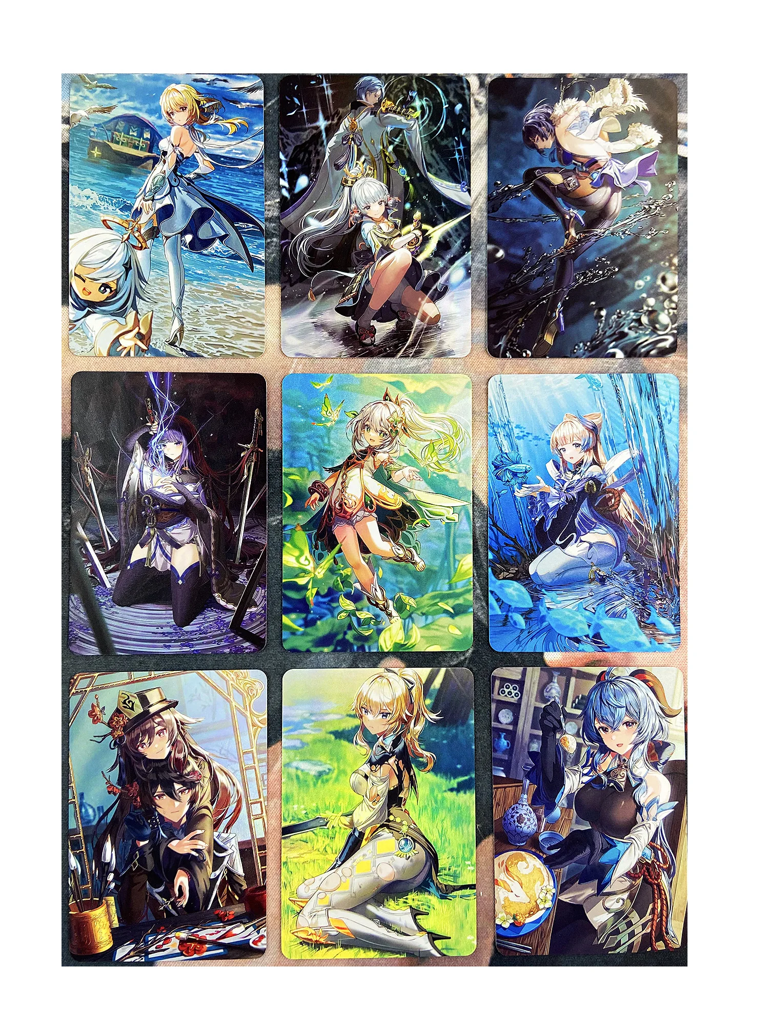 

9pcs/set ACG Beauty Genshin Project Luxury Collection Refraction Sexy Girls No.2 Hobby Collectibles Anime Game Collection Cards