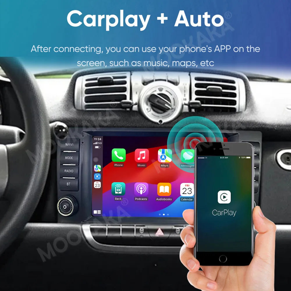 Car Accessories Radio For Benz Smart Fortwo 2011-2014 Android Auto GPS Navigation Multimedia Stereo Receiver Head Unit Offline