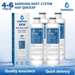 Sostituzione del filtro dell'acqua del frigorifero Samsung DA97-17376B, compatibile con HAF-QIN/EXP DA97-08006C muslimew645a, confezione da 4-6