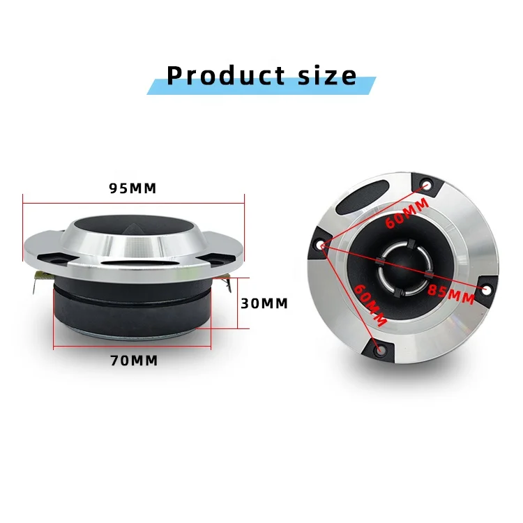 High Sensitivity 4 Inch Car Audio Bullet Tweeter 150W 4 Ohm Aluminum Car Horn & Speaker