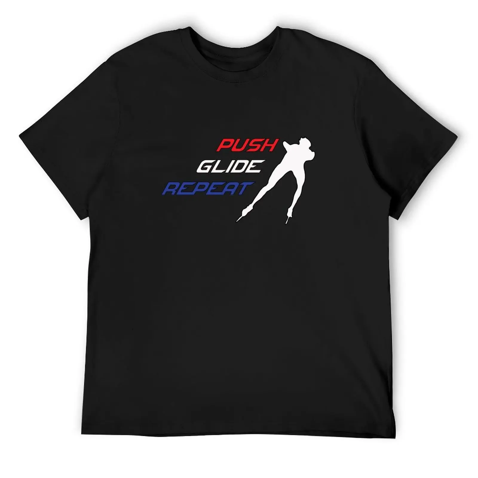 Push Glide Repeat Inline Speed Skating Marathon T-Shirt man clothes cute tops quick-drying mens graphic t-shirts