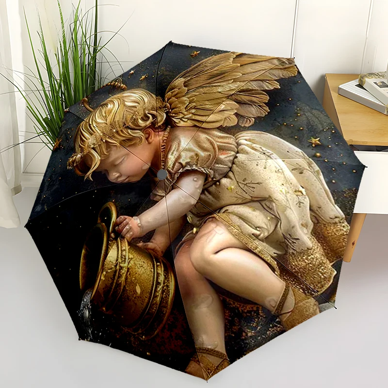 

Angel Automatic Umbrella, Compact Design with 8 Ribs, Outdoor Leisure and Daily Use-ideal Gift