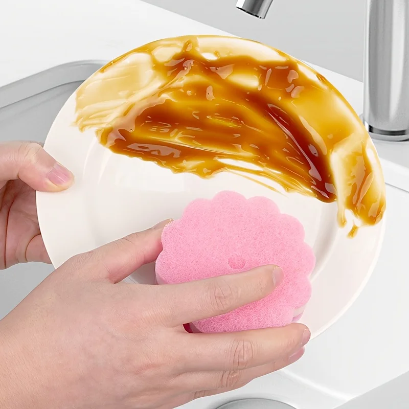 Colorful Three-Layer Sunflower Cleaning Sponges, Dish Cloths, Thick Scouring Pads, Cleaning Brushes, Cleaning Tools