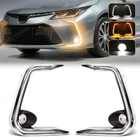 Luz LED antiniebla delantera para coche, luz de señal de giro con cubiertas cromadas, para Toyota Corolla Sedan 2019 2020 2021 2022
