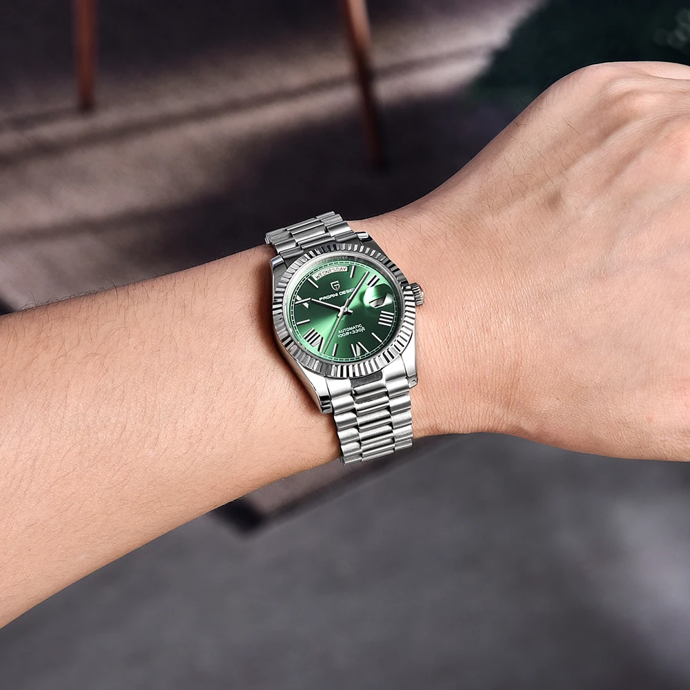 PAGANI DESIGN Orologio automatico da uomo Orologio meccanico di lusso da uomo Orologio da polso impermeabile in acciaio inossidabile Specchio con zaffiro AR