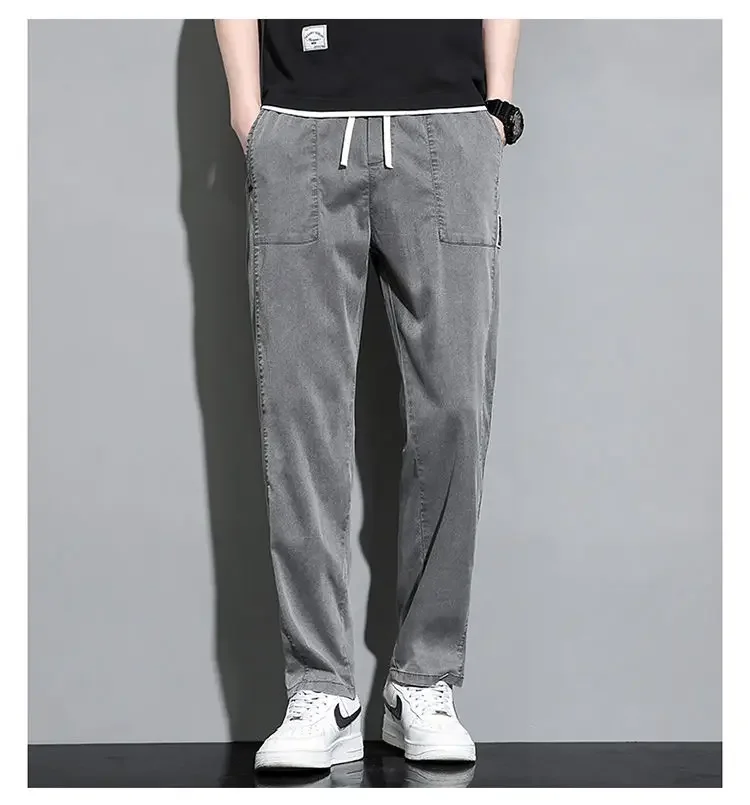 

With Pockets Man Cowboy Pants Autumn Clothing Designer Luxury 2025 Fashion Korean Style Stacked Soft Stylish Goth Jeans for Men