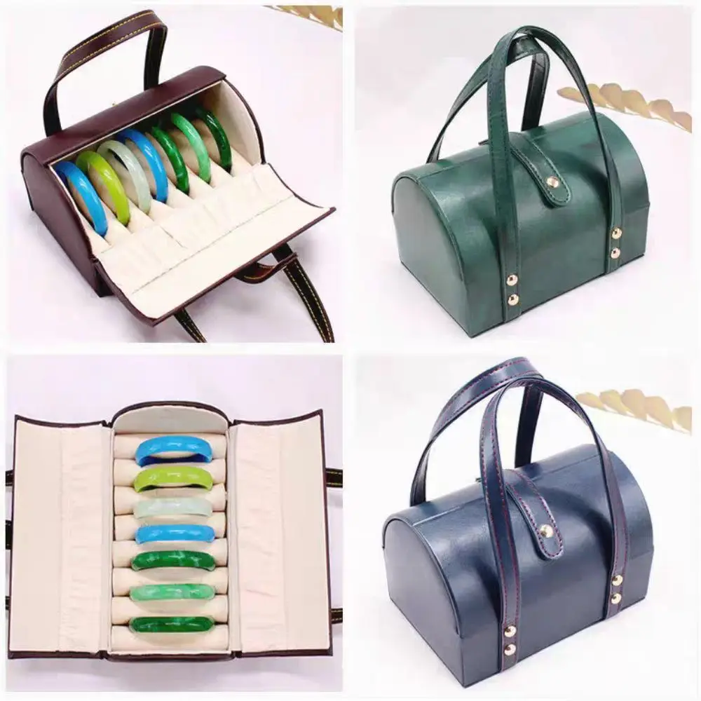 

7Positions Bracelet Display Box PU Leather Bangle Holder Bracelet Storage Bag Organizer Dustproof Bracelet Carrying Case